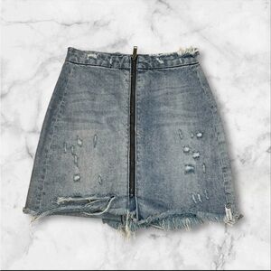 Revolve One Teaspoon High Waisted Denim Fitted Mini Jean Skirt Women's 27 size 4